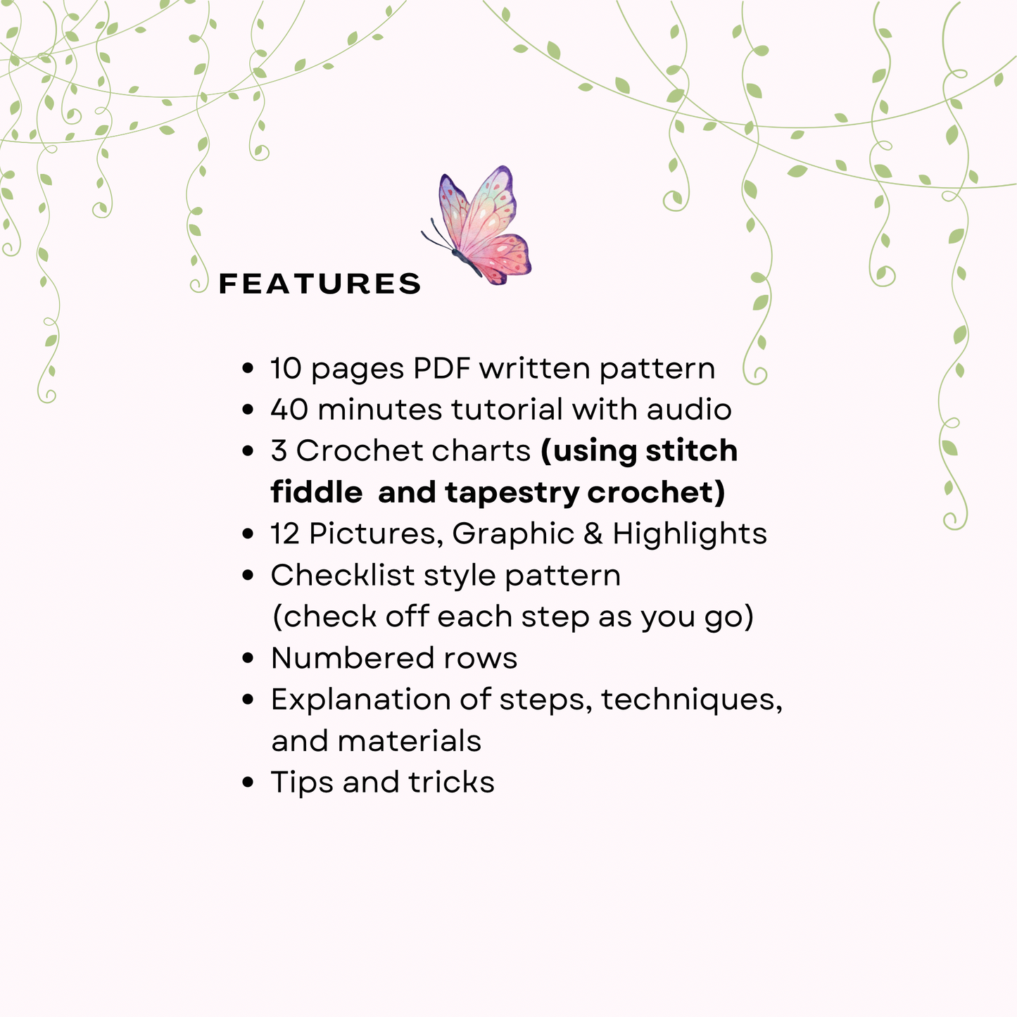 butterfly cardigan-sweater crochet pattern & tutorial combo