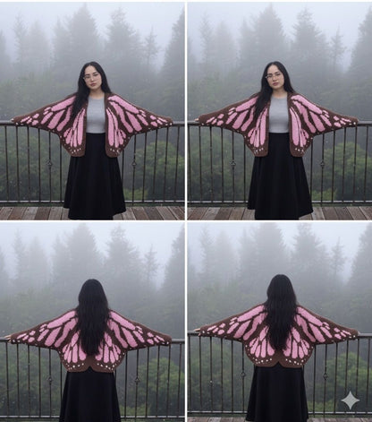 butterfly cardigan-sweater crochet pattern & tutorial combo